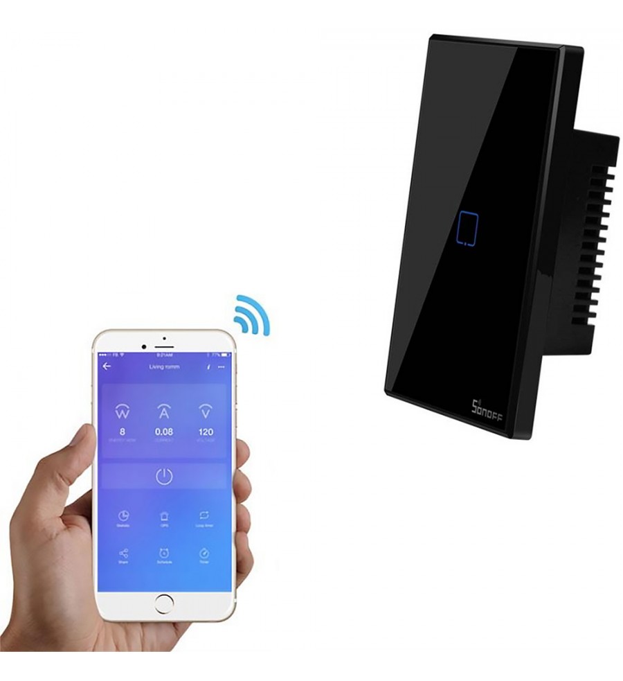 Sonoff T3US1C Wi-Fi/1 Boton – Negro